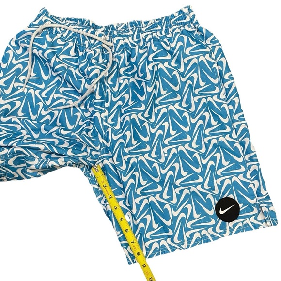 Nike Swoosh Union Blue All Over Print Swim Trunks Men’s Large Rare - Picture 7 of 7